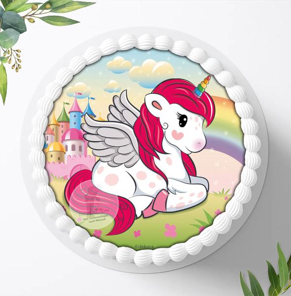 Einhorn Tortenaufleger Ø 20cm, 00047-E